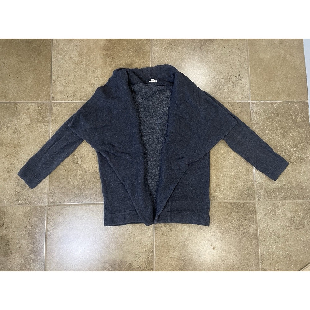 J Crew Cardigan Sweater Womens Sz XS Gray Open Front Shawl Collar Knit
